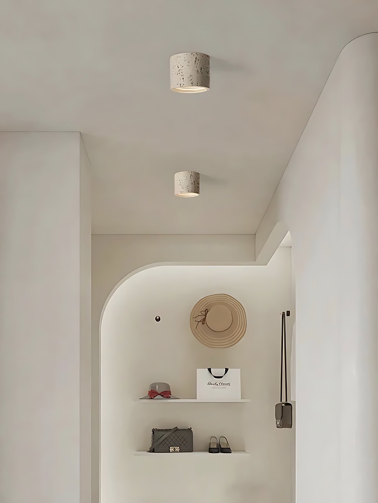 Modern Wabi-Sabi Cylindrical Ceiling Lamp